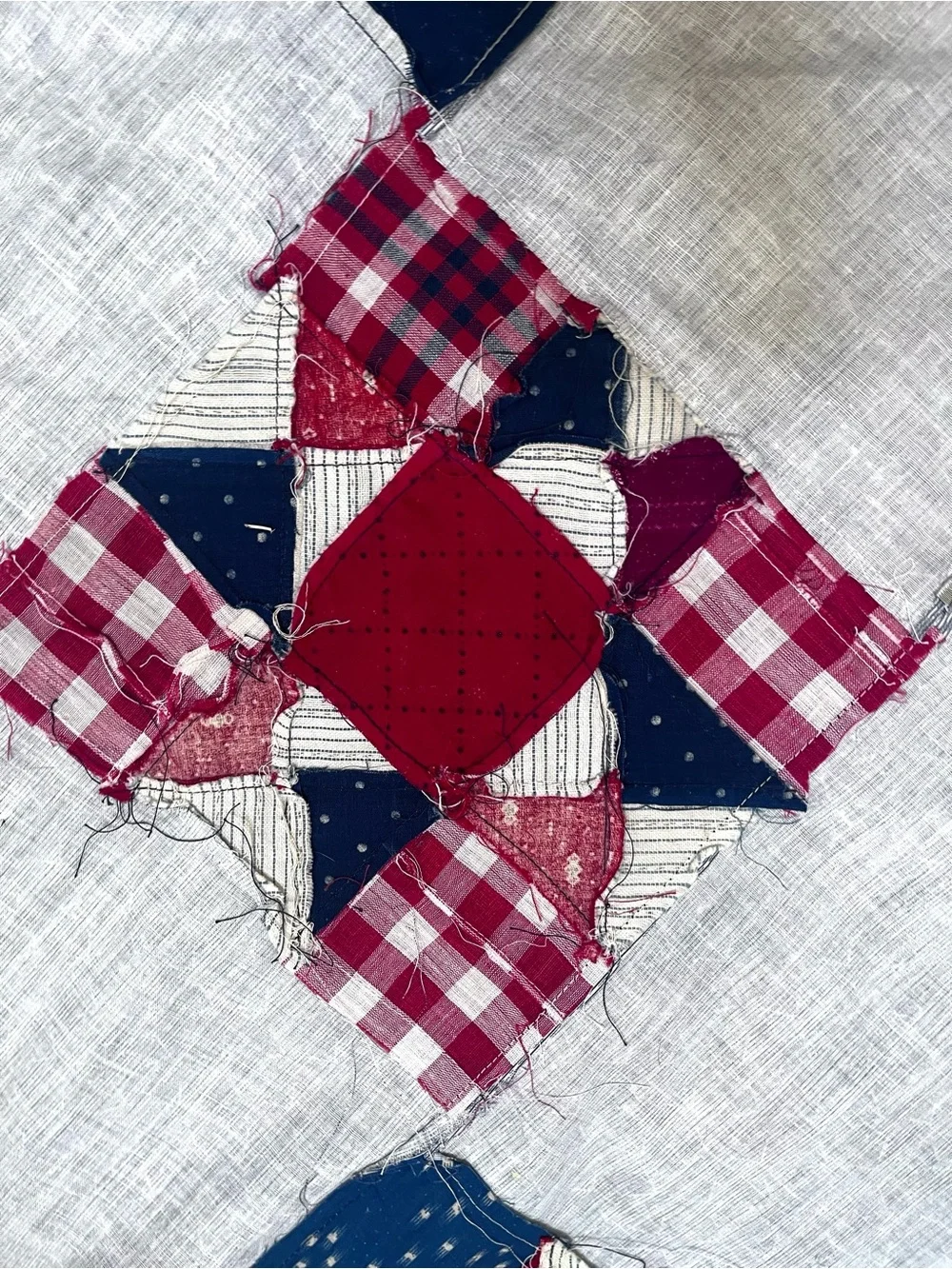 Antique 1890s Patchwork Quilt Top Nine Patch 78